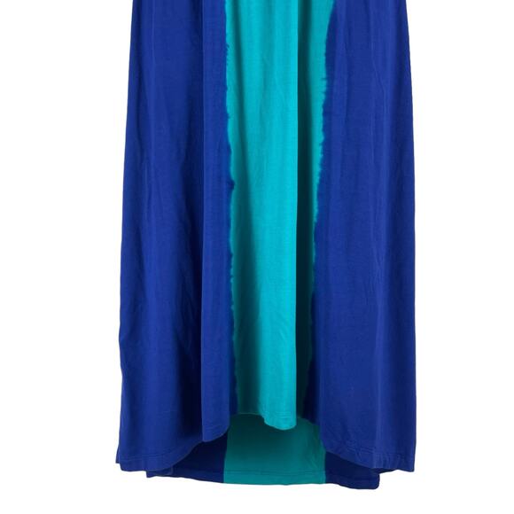 Calvin Klein Tie Dye Scoop Neck Midi Dress Waist Tie Blue Green Size 4 - Picture 4 of 7